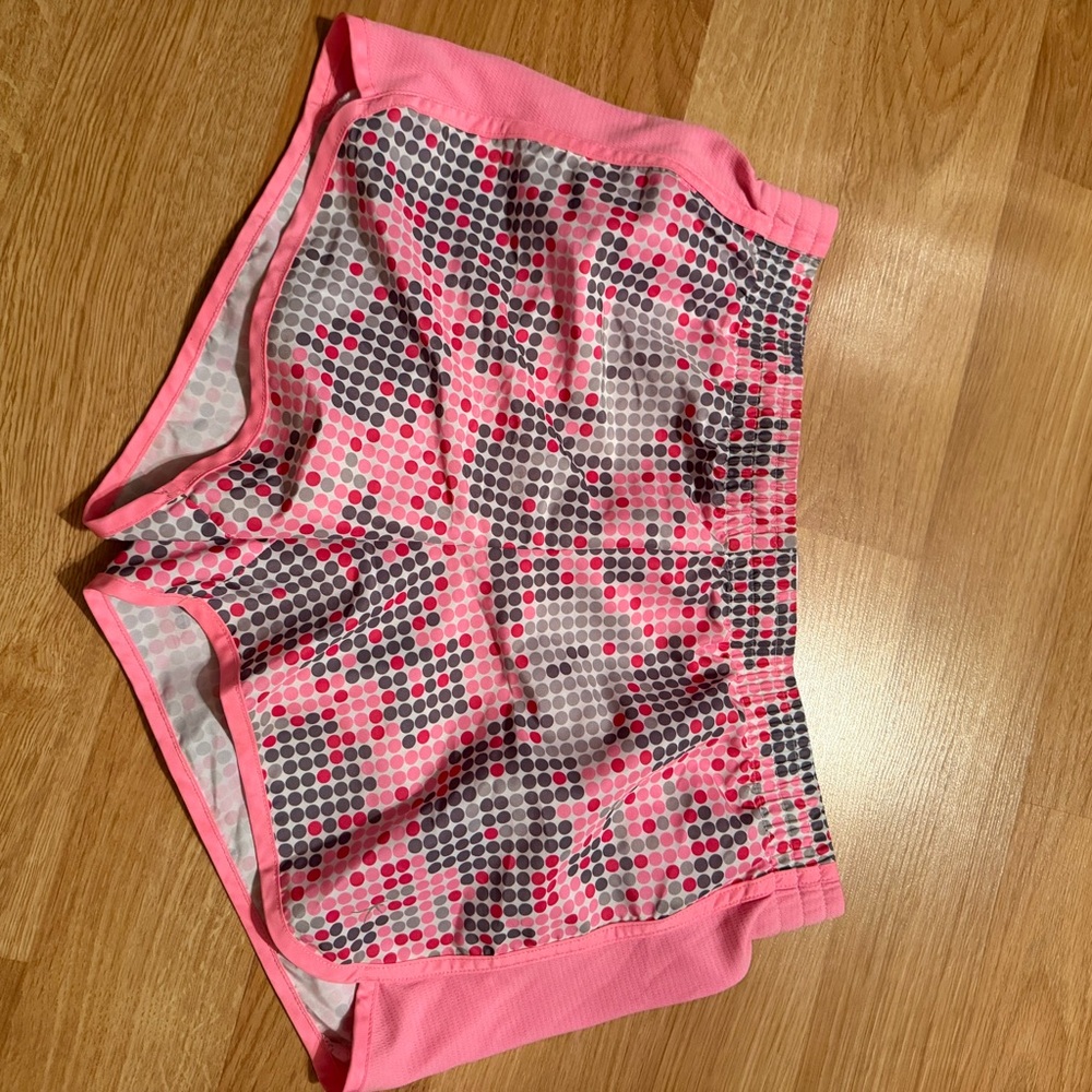 Danskin Now Pink and Gray Dot Athletic Shorts